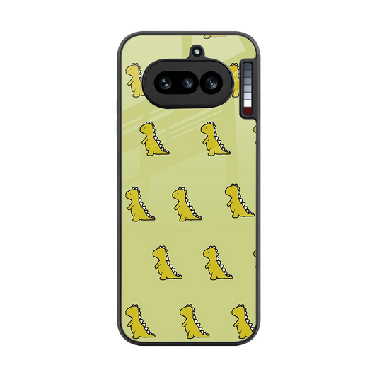 Dino Golden back phone cover | glass case for nothing phone 4a