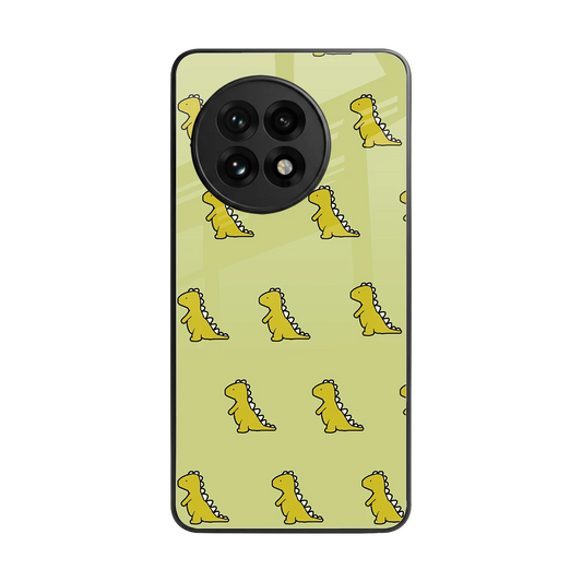 Dino Golden back phone cover | glass case for oneplus 13r