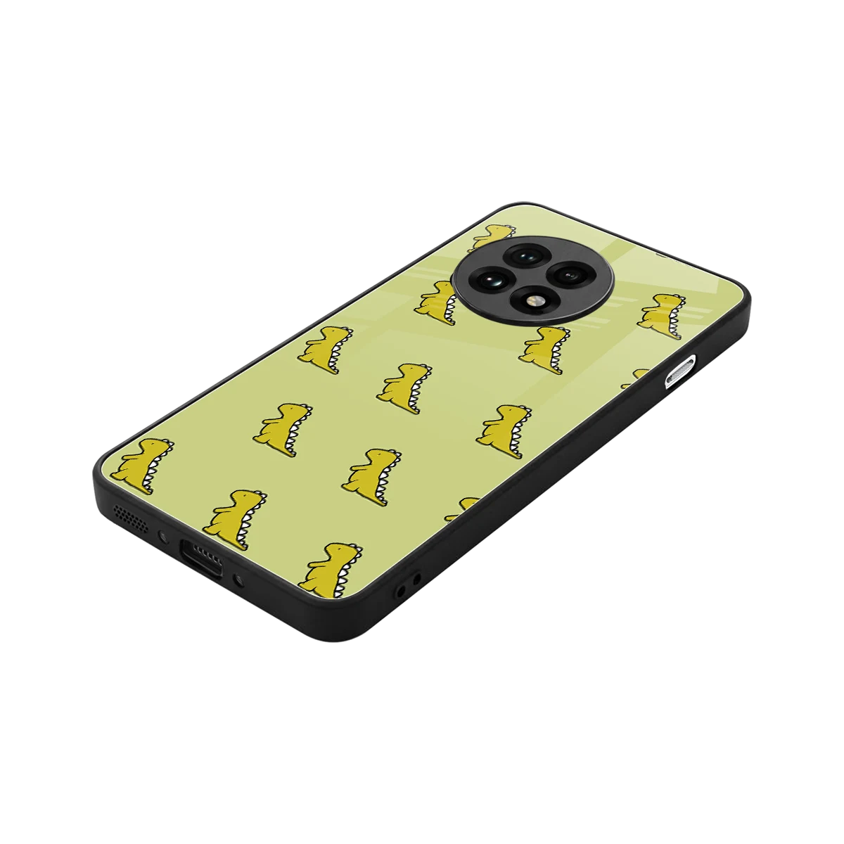 Dino Golden stylish phone case for oneplus 13r | glossy glass and slim fit
