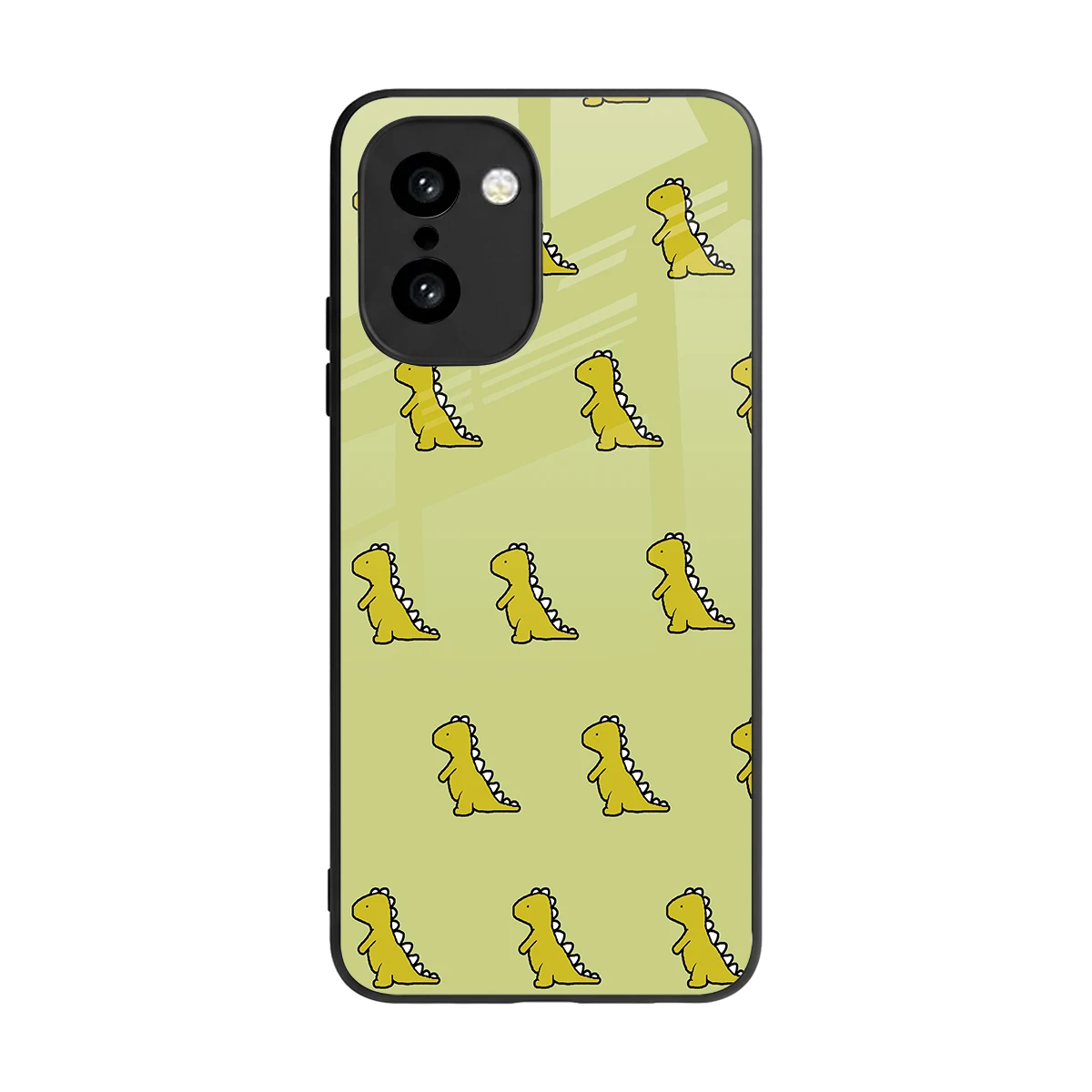Dino Golden back phone cover | glass case for oneplus 15r