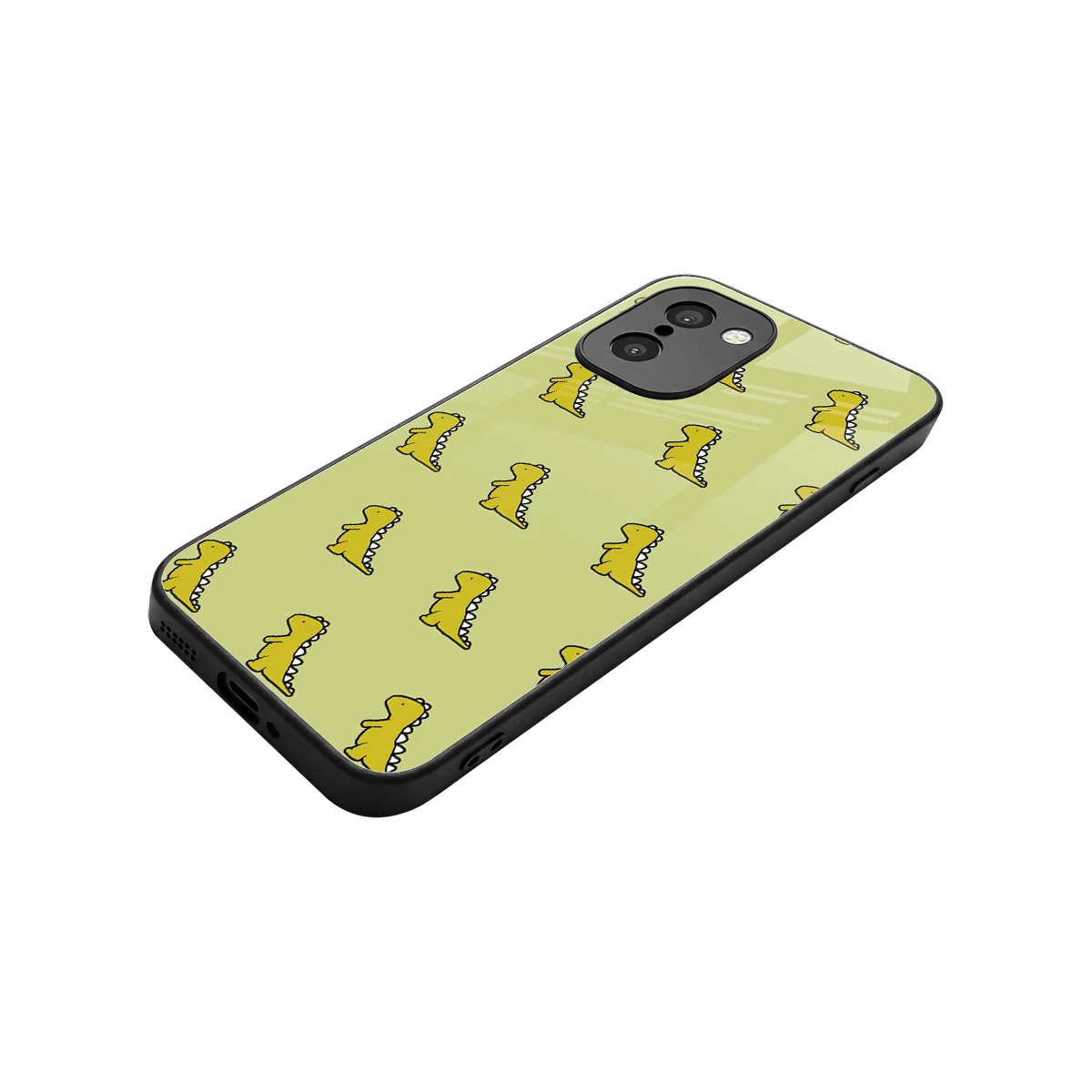 Dino Golden stylish phone case for oneplus 15r | glossy glass and slim fit