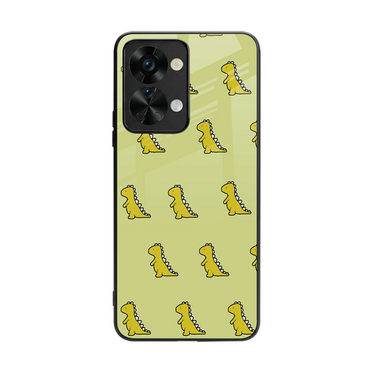 Dino Golden back phone cover | glass case for oneplus nord 2t
