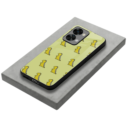 Dino Golden stylish phone case for oneplus nord 2t | glossy glass and slim fit