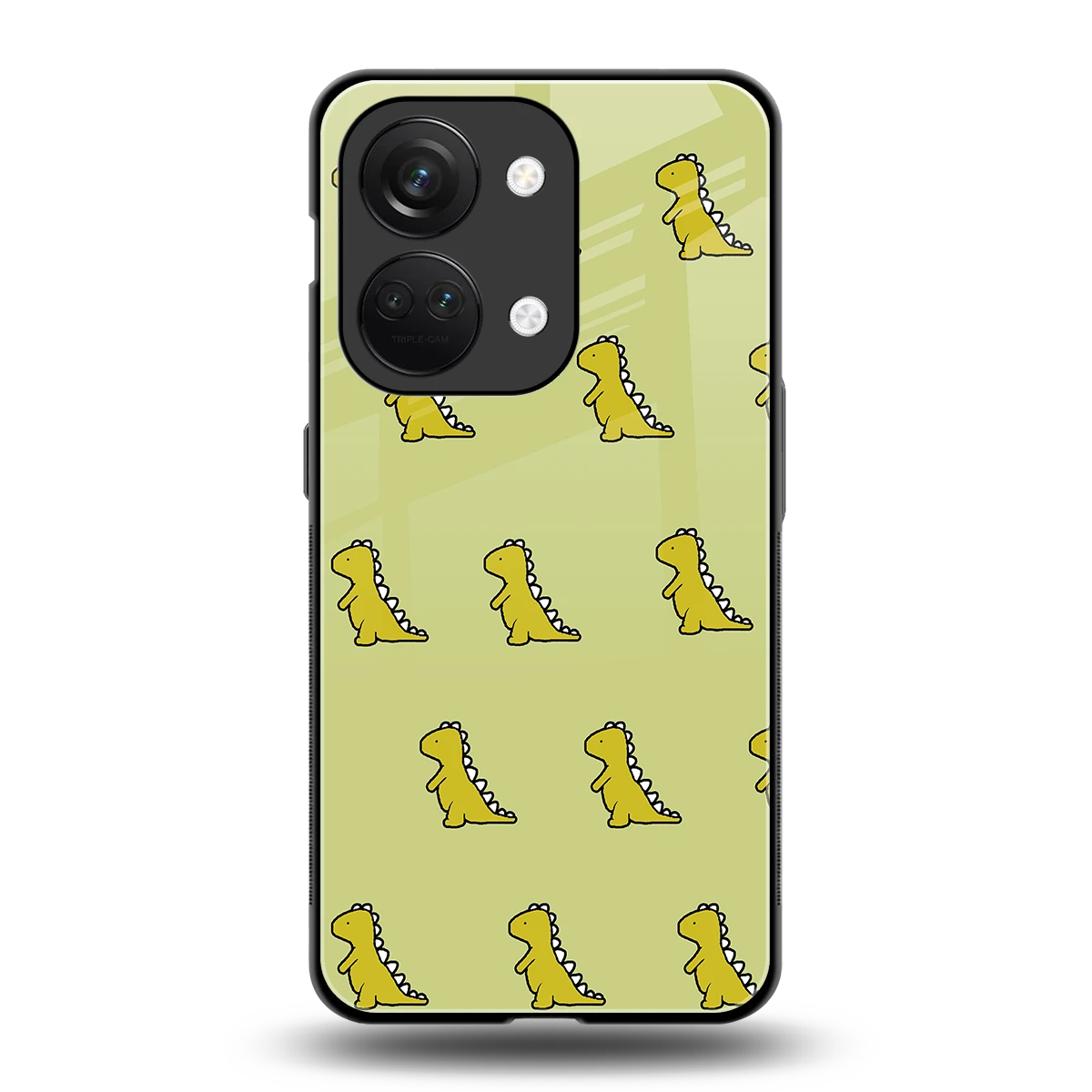 Dino Golden back phone cover | glass case for oneplus nord 3