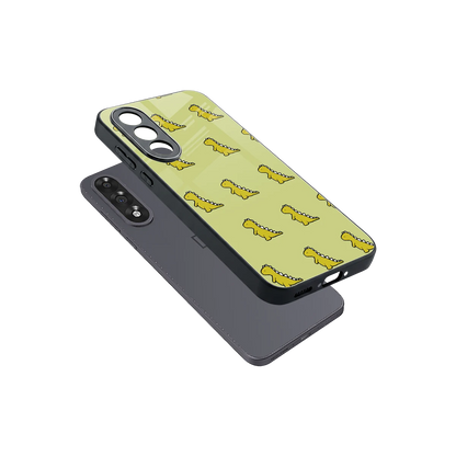 Dino Golden sleek oneplus nord 5 cover with tempered glass back and TPU edges