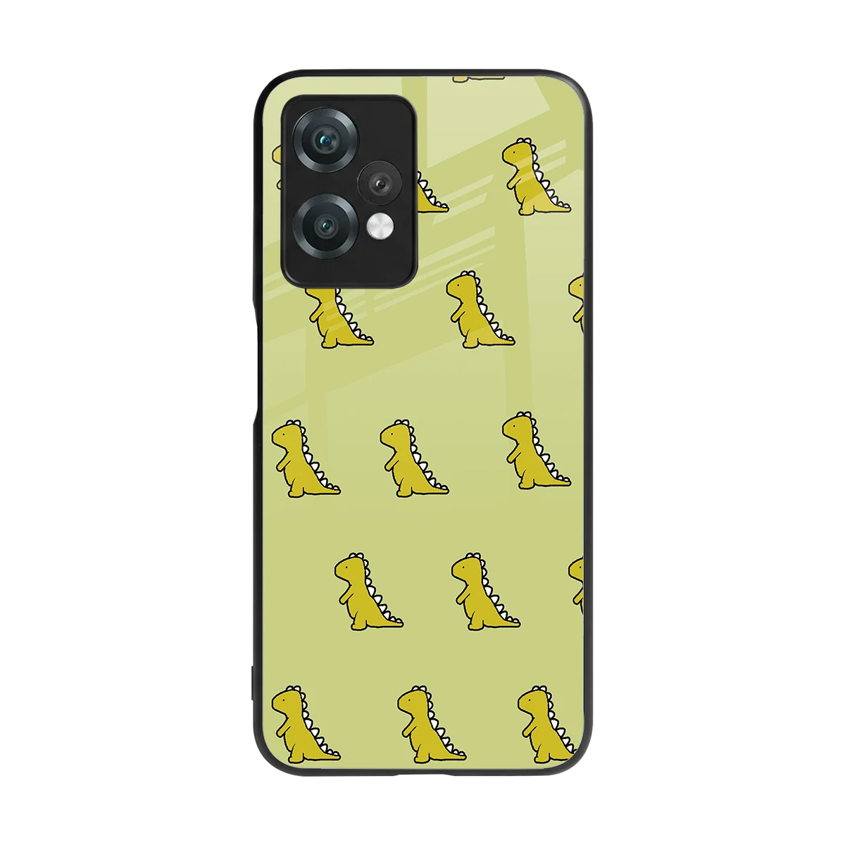 Dino Golden back phone cover | glass case for oneplus nord ce 2 lite