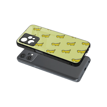 Dino Golden sleek oneplus nord ce 2 lite cover with tempered glass back and TPU edges