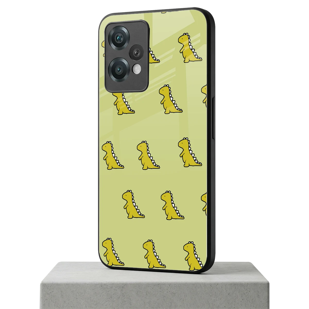 Dino Golden oneplus nord ce 2 lite mobile cover | shockproof glass phone case