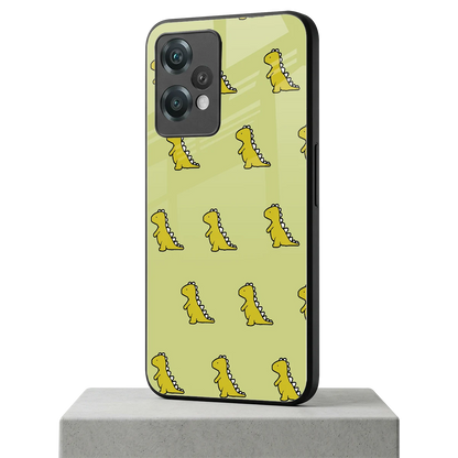 Dino Golden oneplus nord ce 2 lite mobile cover | shockproof glass phone case