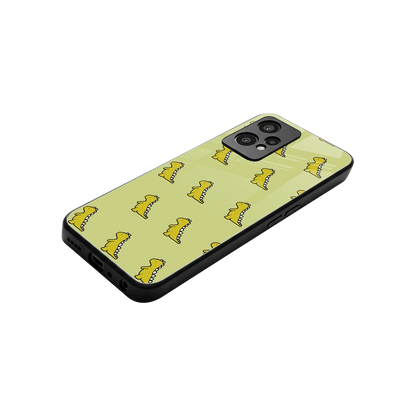 Dino Golden stylish phone case for oneplus nord ce 2 lite | glossy glass and slim fit