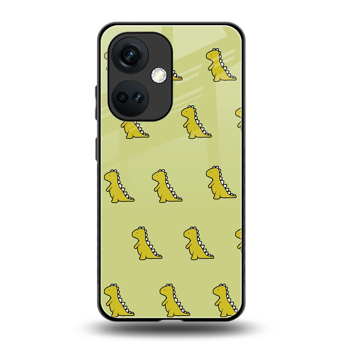 Dino Golden back phone cover | glass case for oneplus nord ce 3