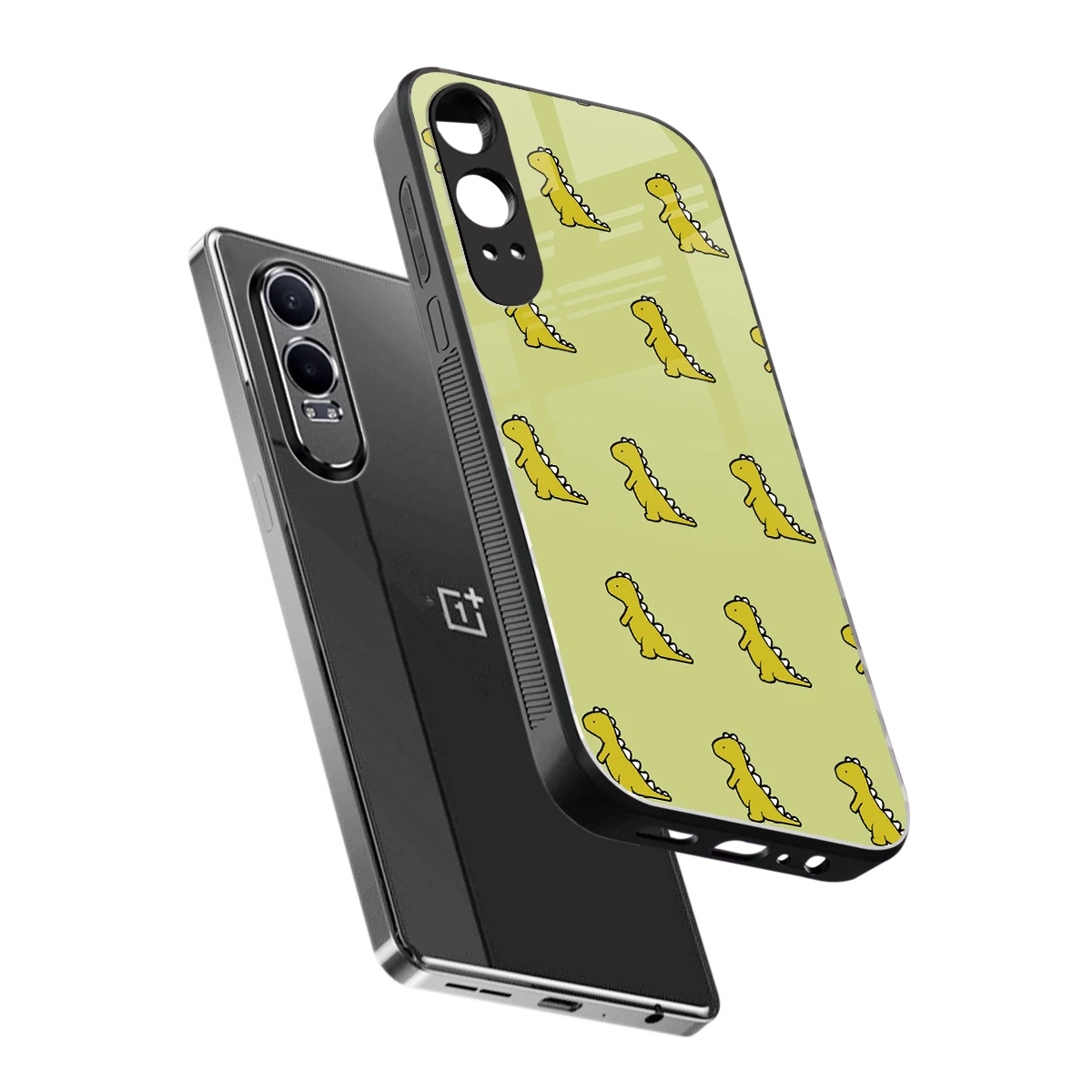 Dino Golden sleek oneplus nord ce 4 lite cover with tempered glass back and TPU edges