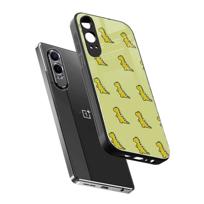 Dino Golden sleek oneplus nord ce 4 lite cover with tempered glass back and TPU edges