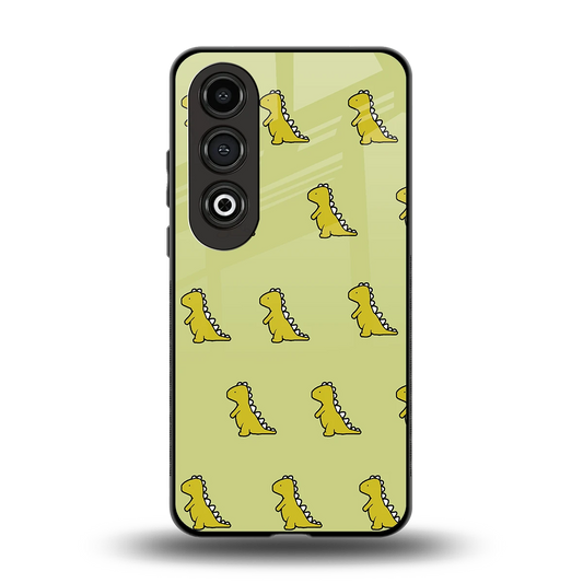 Dino Golden back phone cover | glass case for oneplus nord ce 4