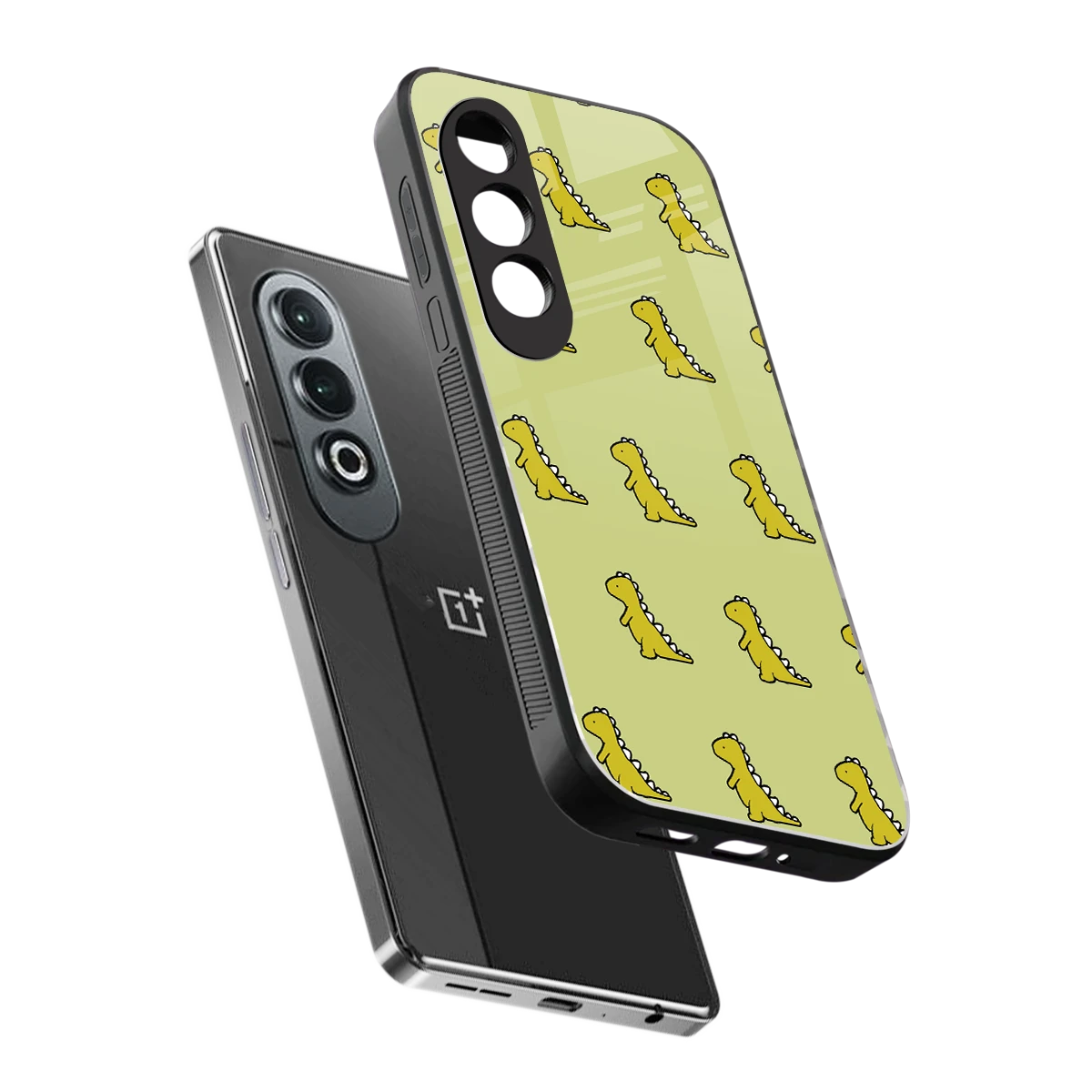 Dino Golden sleek oneplus nord ce 4 cover with tempered glass back and TPU edges