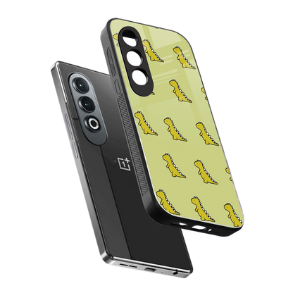 Dino Golden sleek oneplus nord ce 4 cover with tempered glass back and TPU edges