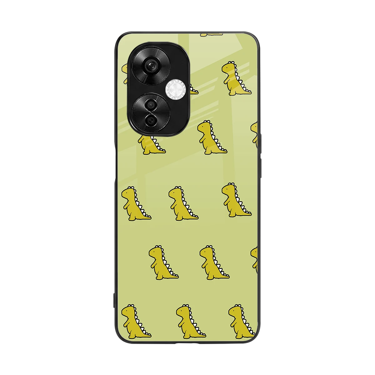 Dino Golden back phone cover | glass case for oneplus nord ce 3 lite