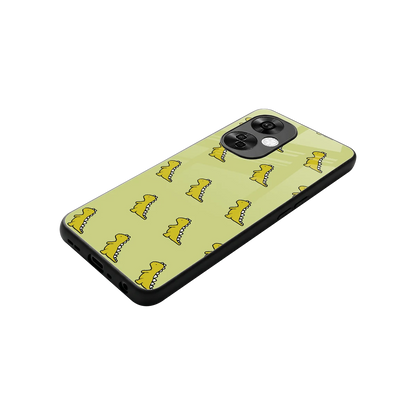 Dino Golden stylish phone case for oneplus nord ce 3 lite | glossy glass and slim fit