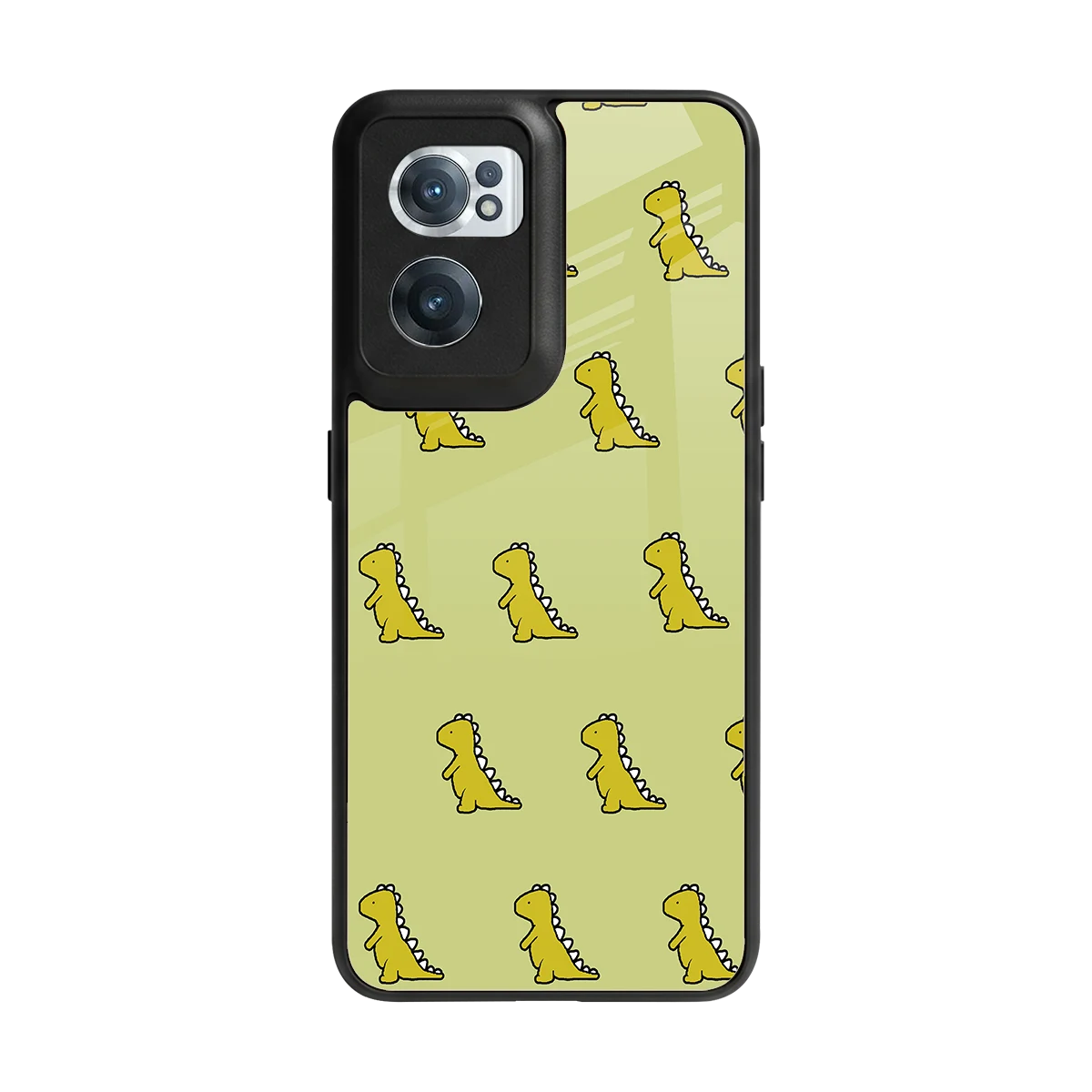 Dino Golden back phone cover | glass case for oneplus nord ce 2