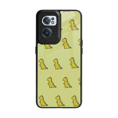 Dino Golden back phone cover | glass case for oneplus nord ce 2