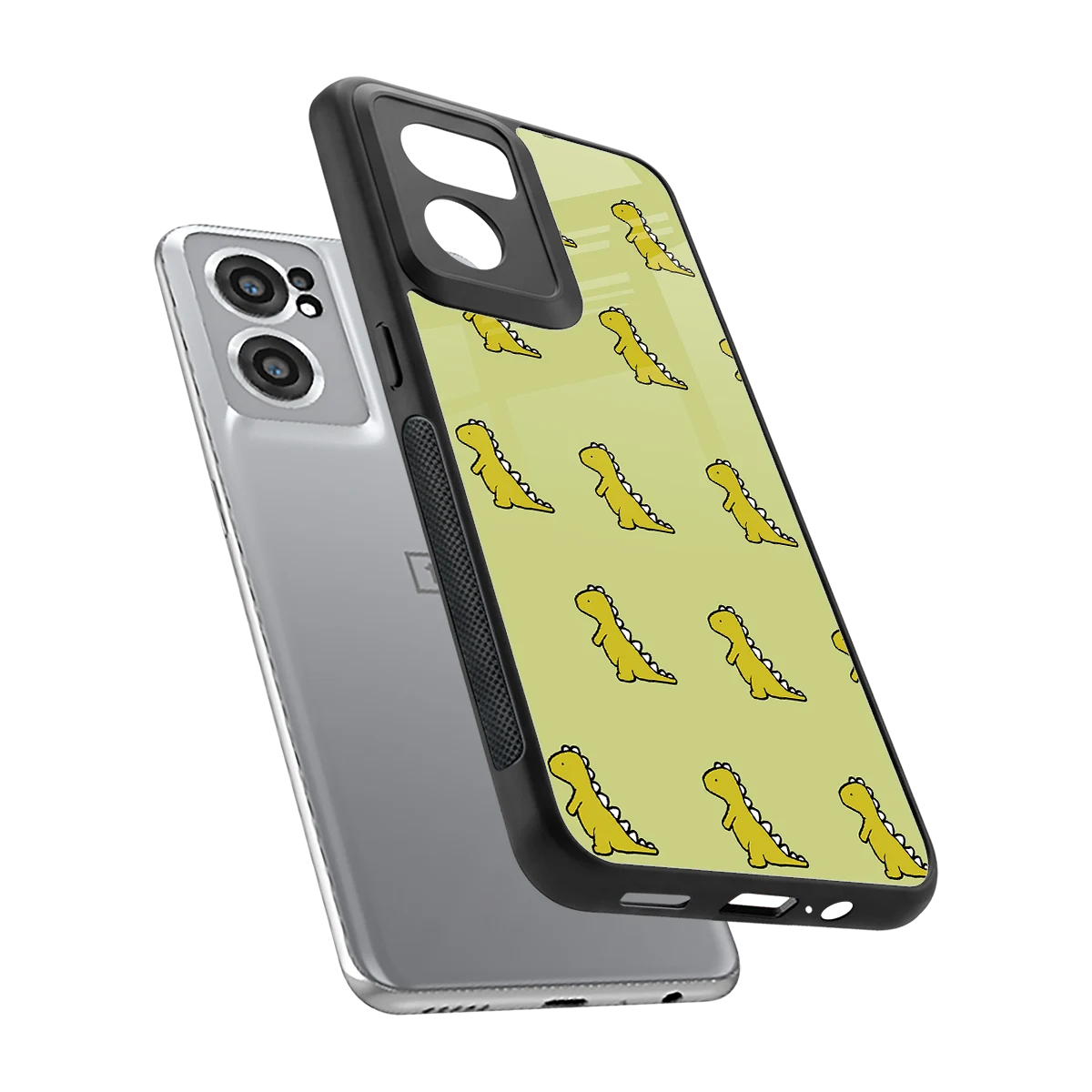 Dino Golden sleek oneplus nord ce 2 cover with tempered glass back and TPU edges