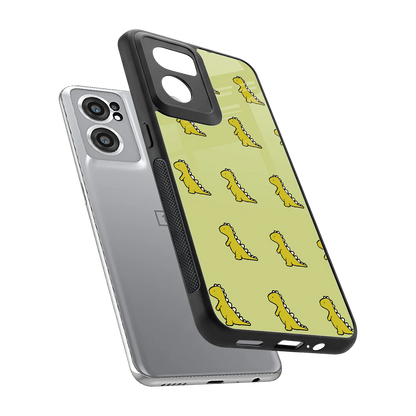 Dino Golden sleek oneplus nord ce 2 cover with tempered glass back and TPU edges