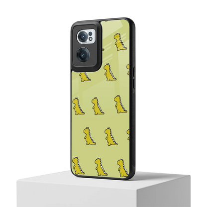 Dino Golden oneplus nord ce 2 mobile cover | shockproof glass phone case