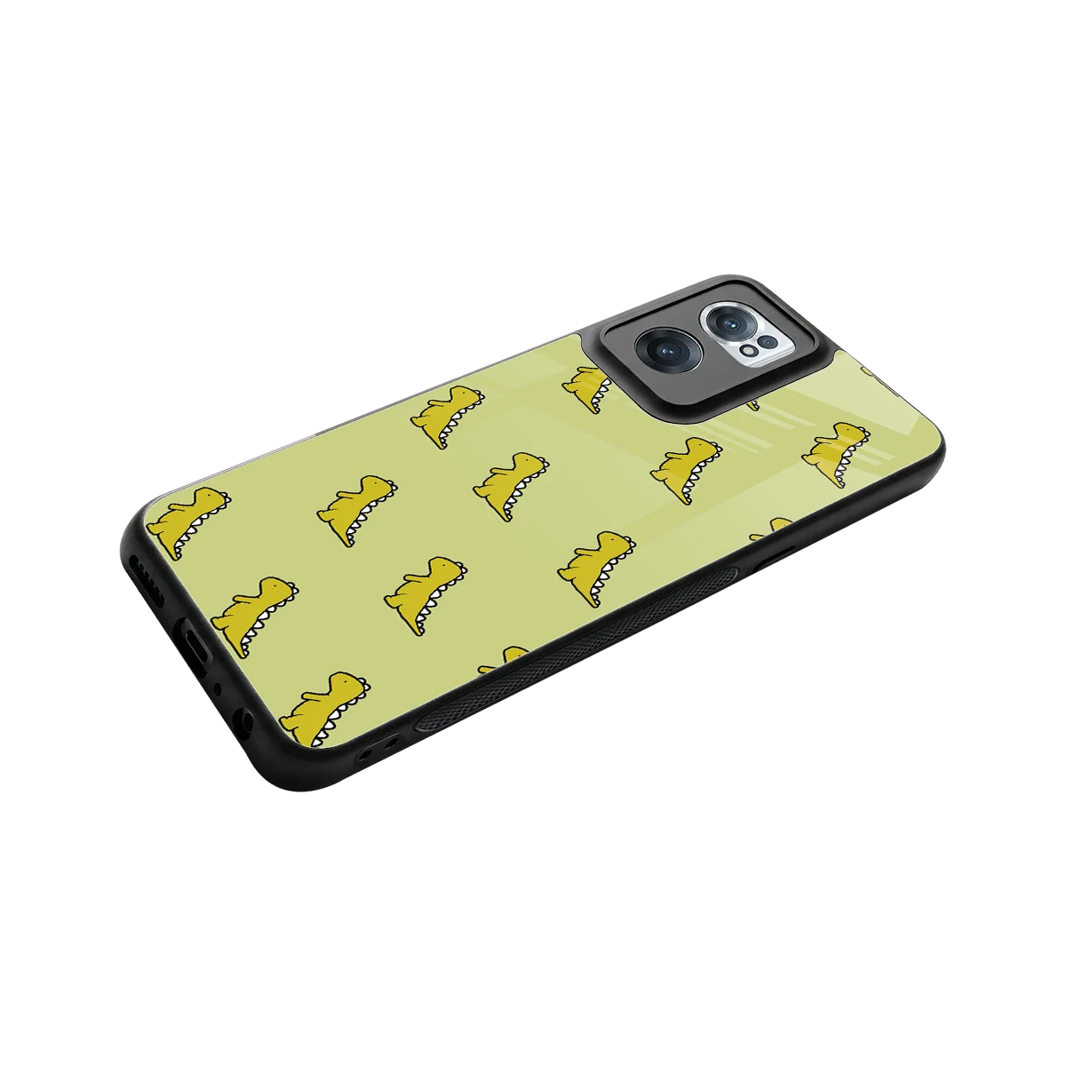 Dino Golden stylish phone case for oneplus nord ce 2 | glossy glass and slim fit