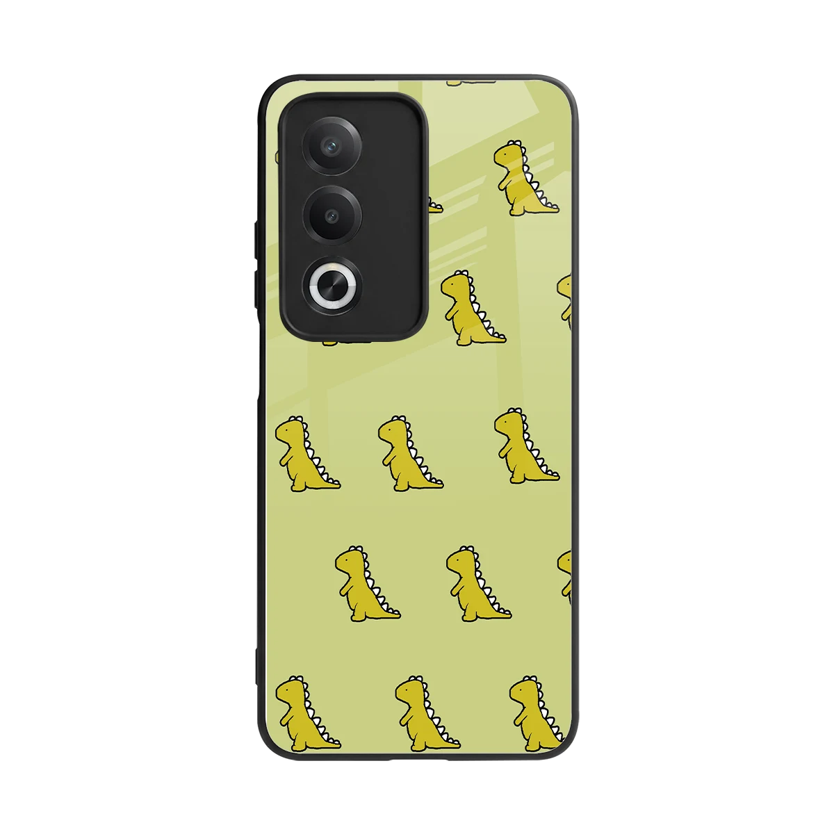 Dino Golden back phone cover | glass case for oppo a3 pro