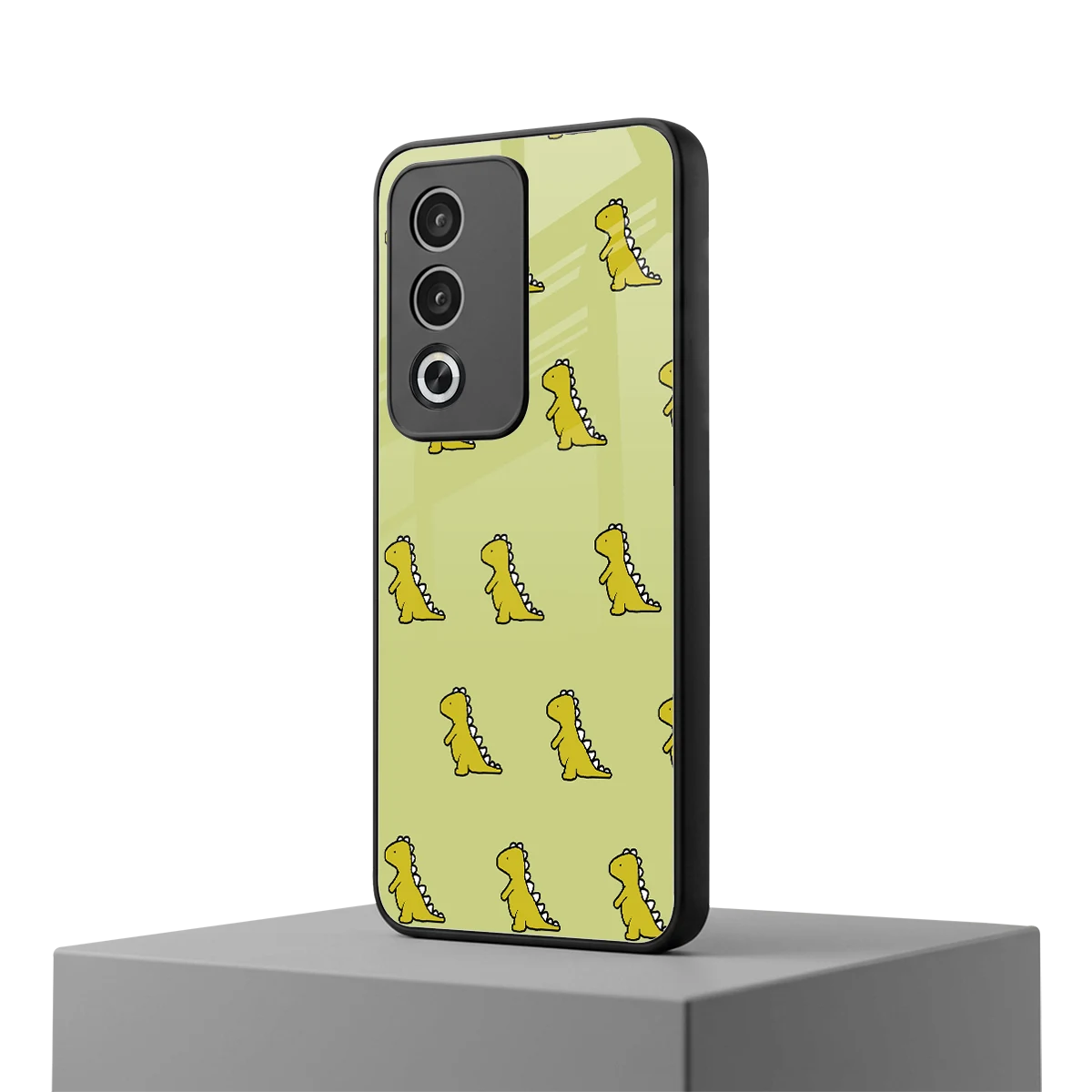 Dino Golden oppo a3 pro mobile cover | shockproof glass phone case