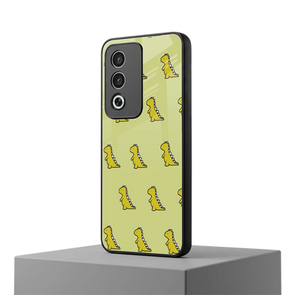 Dino Golden oppo a3 pro mobile cover | shockproof glass phone case