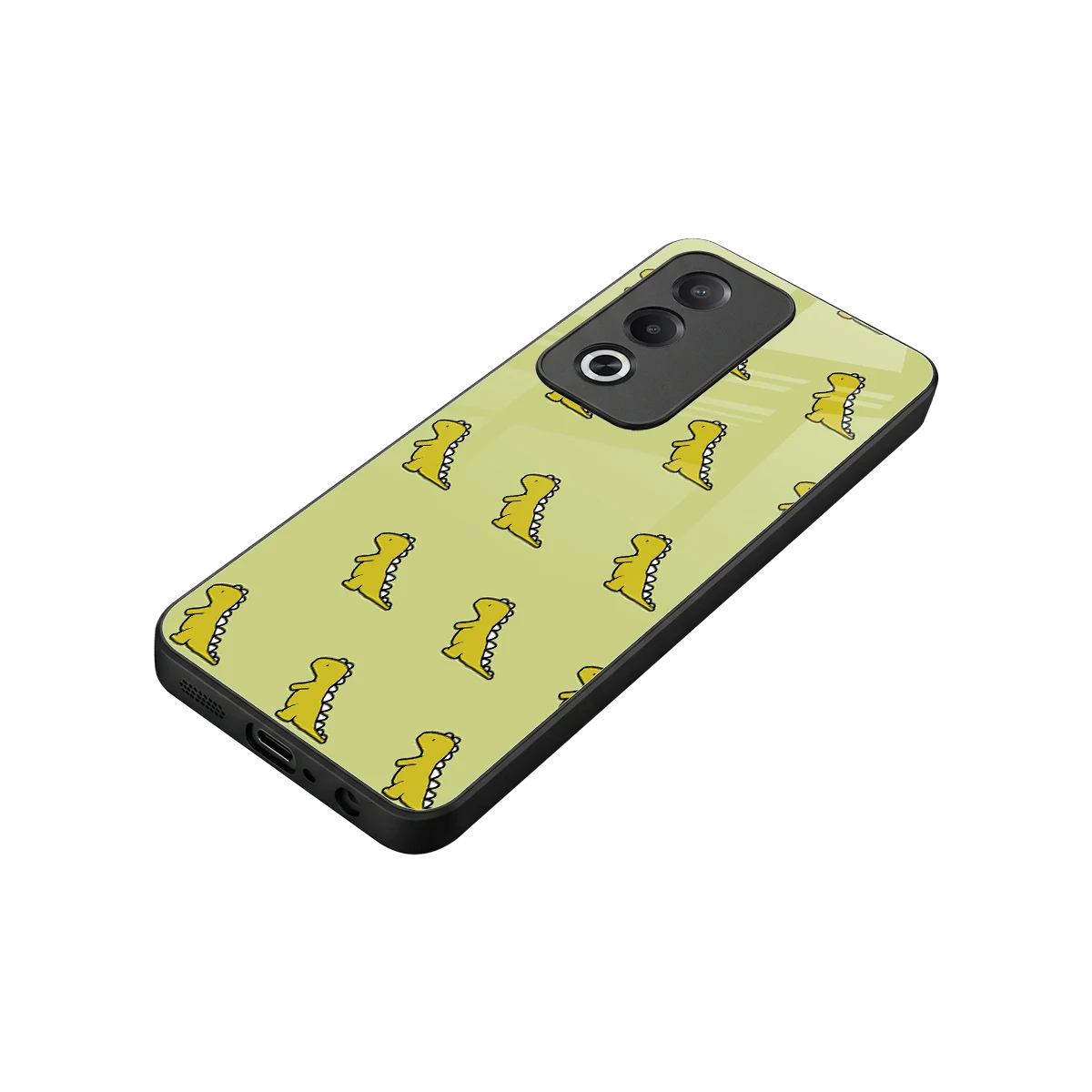 Dino Golden stylish phone case for oppo a3 pro | glossy glass and slim fit