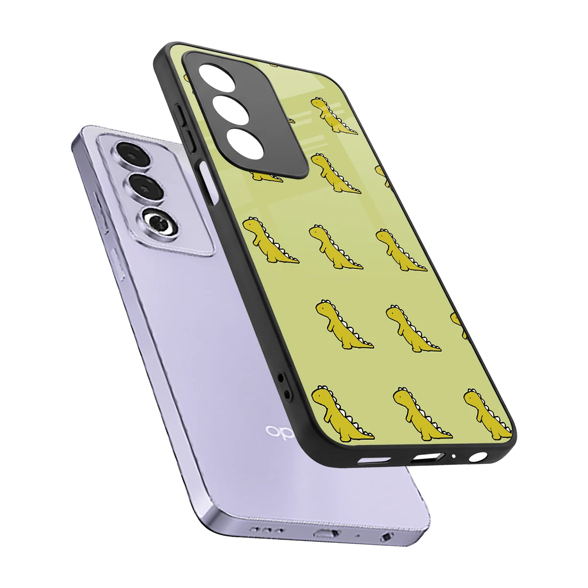 Dino Golden sleek oppo a3 pro cover with tempered glass back and TPU edges