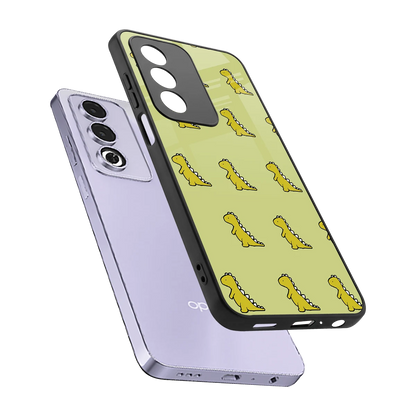 Dino Golden sleek oppo a3 pro cover with tempered glass back and TPU edges