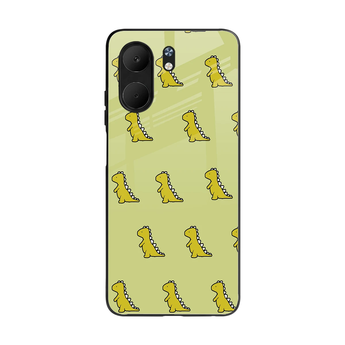 Dino Golden back phone cover | glass case for oppo a5x 5g
