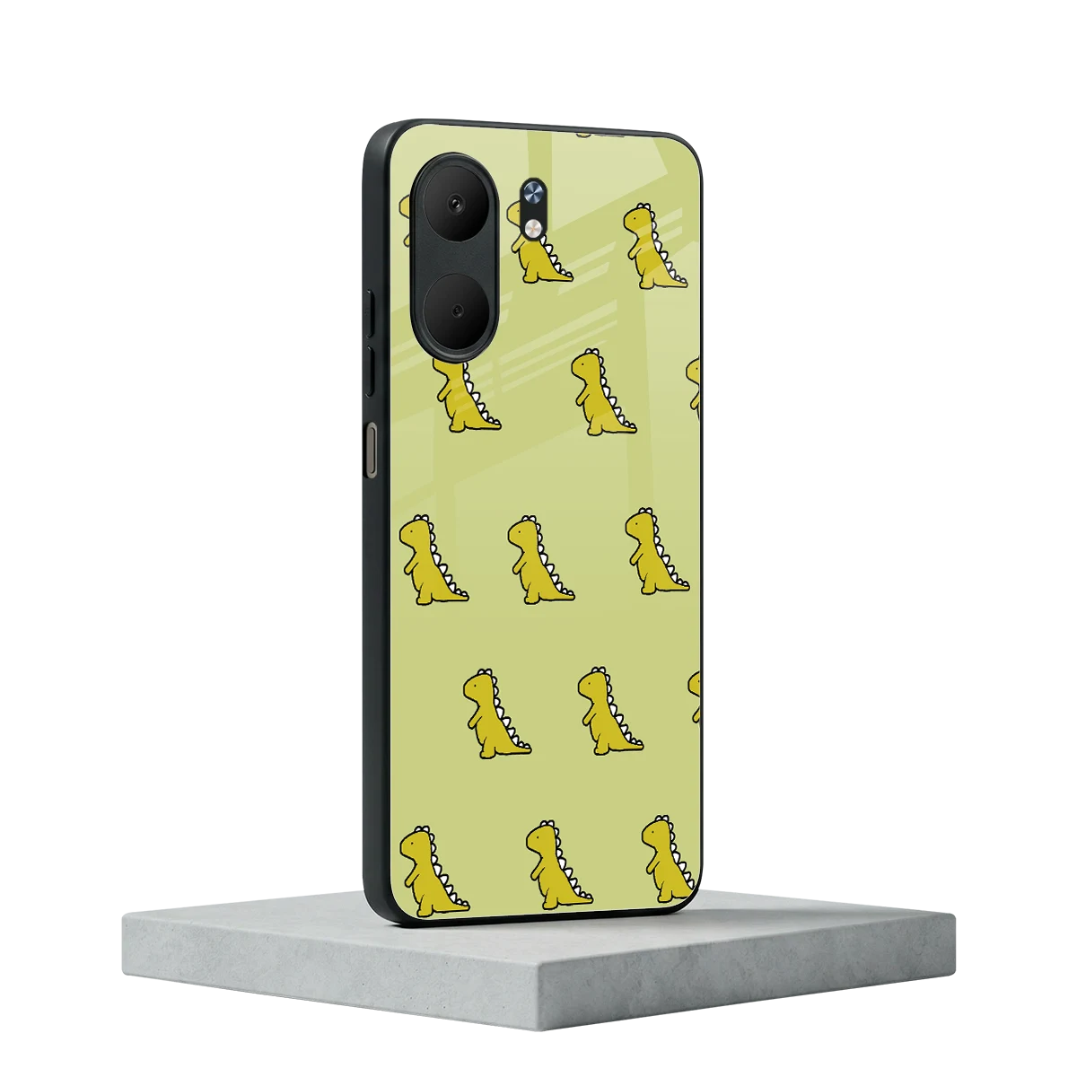 Dino Golden oppo a5x 5g mobile cover | shockproof glass phone case