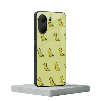 Dino Golden oppo a5x 5g mobile cover | shockproof glass phone case