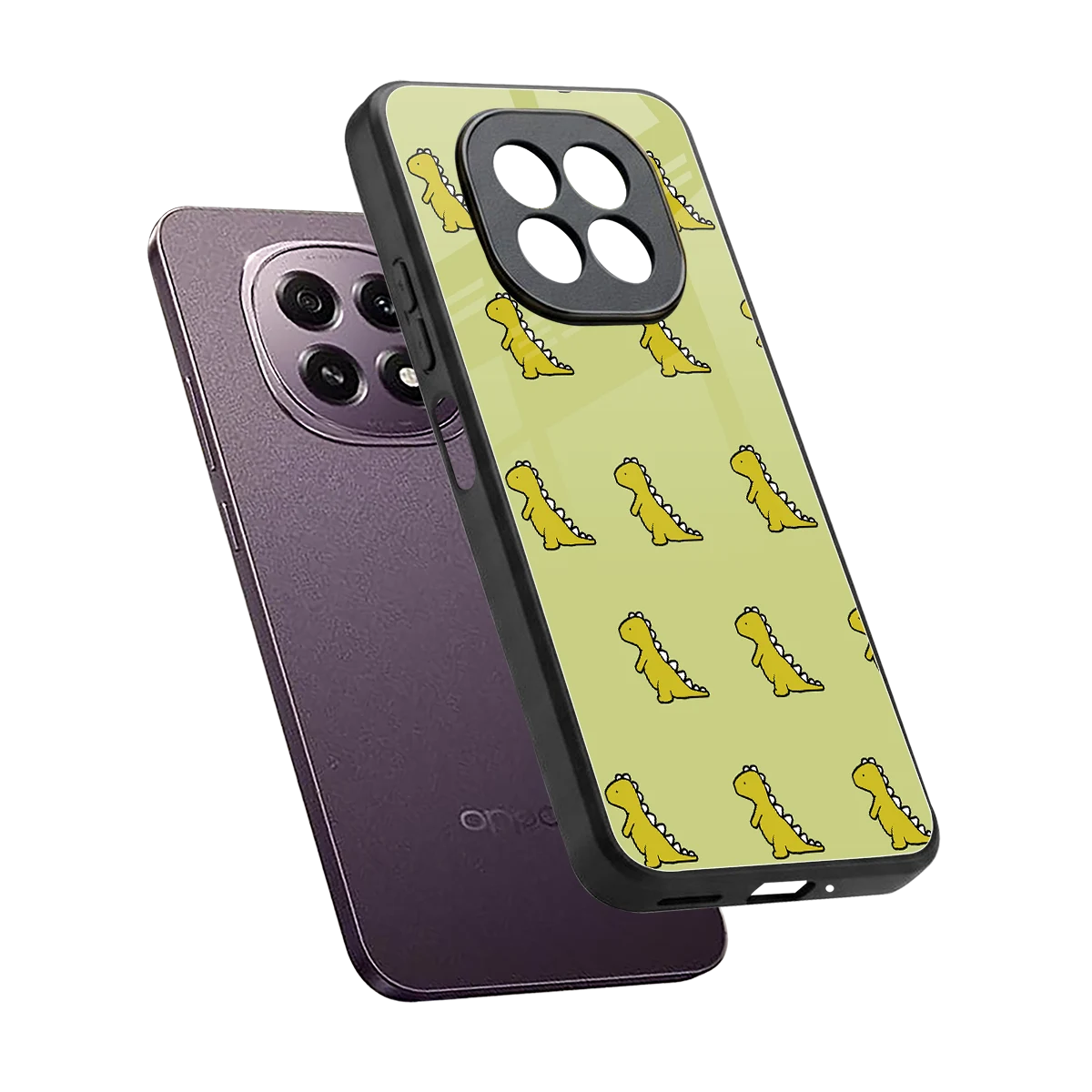 Dino Golden sleek oppo f29 5g cover with tempered glass back and TPU edges