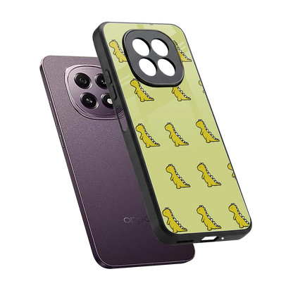 Dino Golden sleek oppo f29 5g cover with tempered glass back and TPU edges