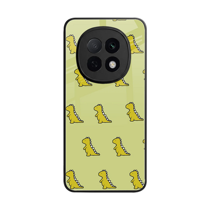 Dino Golden back phone cover | glass case for oppo f29 pro 5g