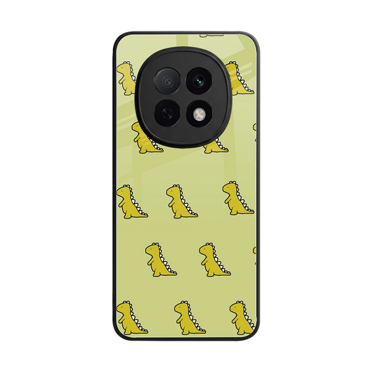 Dino Golden back phone cover | glass case for oppo f29 pro 5g