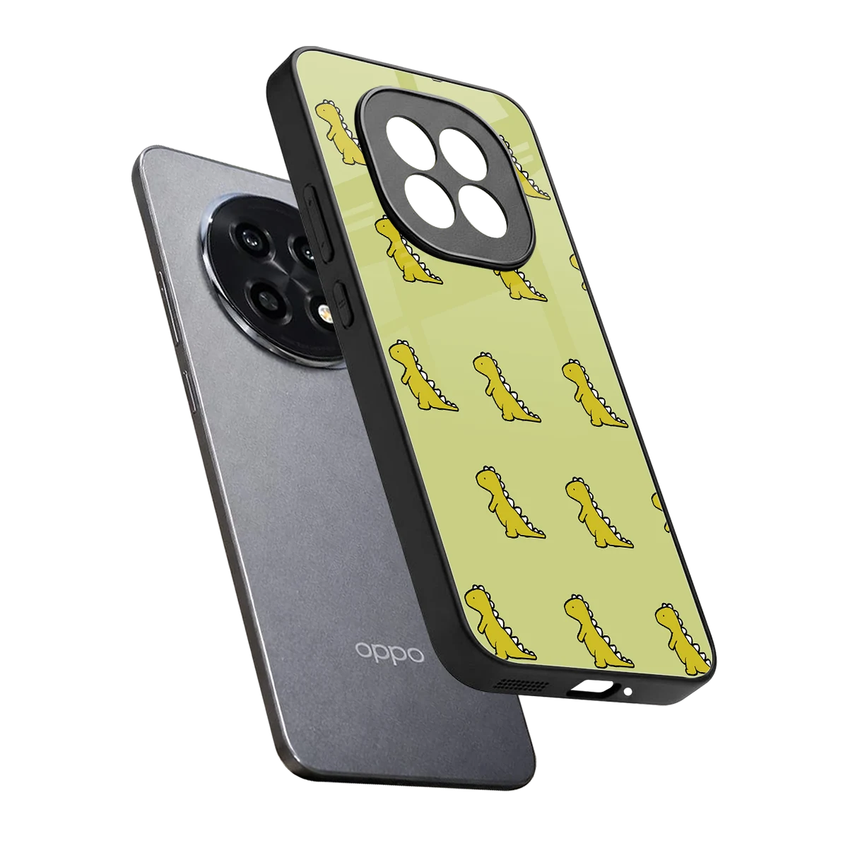 Dino Golden sleek oppo f29 pro 5g cover with tempered glass back and TPU edges