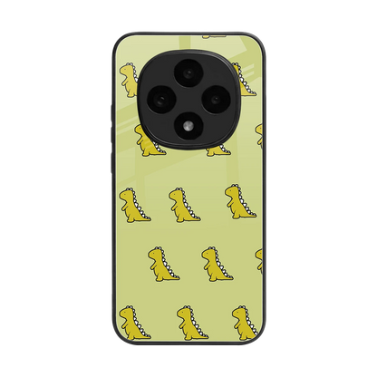 Dino Golden back phone cover | glass case for oppo f31 pro 5g