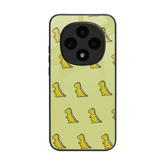 Dino Golden back phone cover | glass case for oppo f31 pro 5g