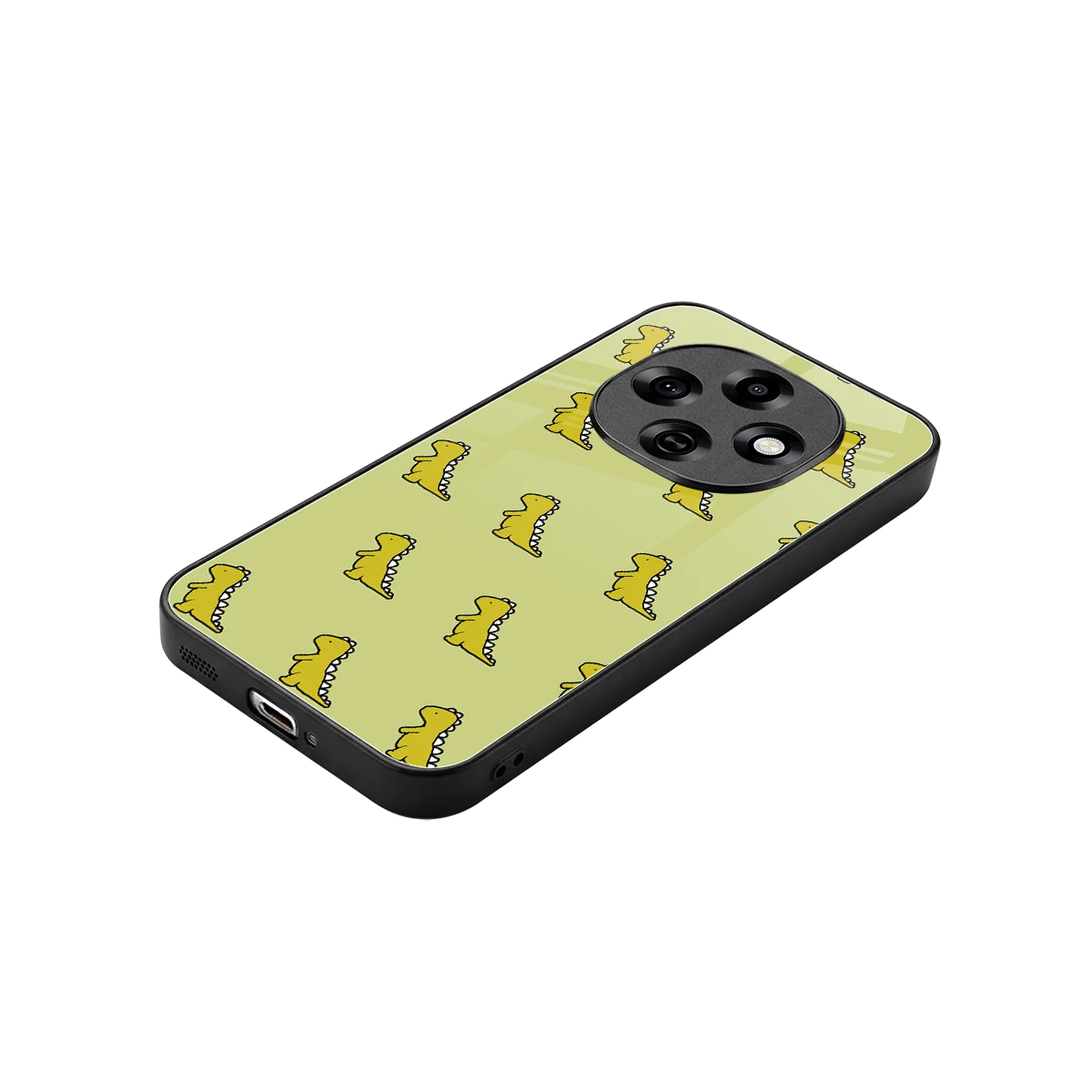 Dino Golden stylish phone case for oppo f31 pro 5g | glossy glass and slim fit