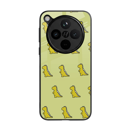 Dino Golden back phone cover | glass case for oppo find x8