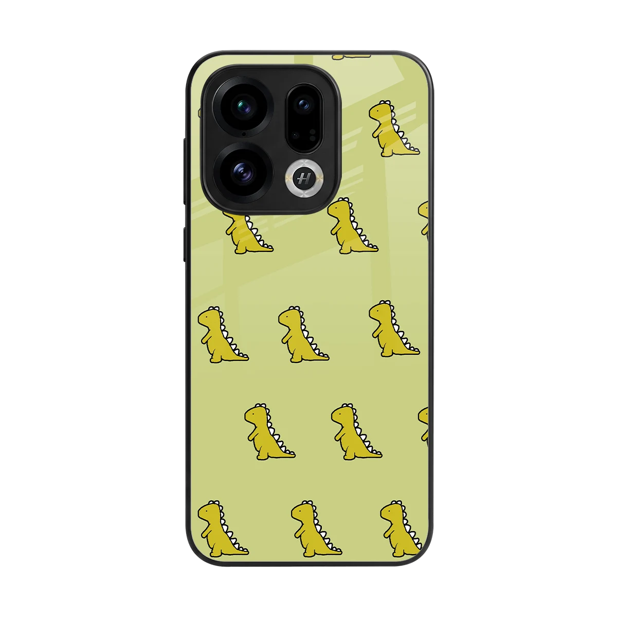 Dino Golden back phone cover | glass case for oppo find x9
