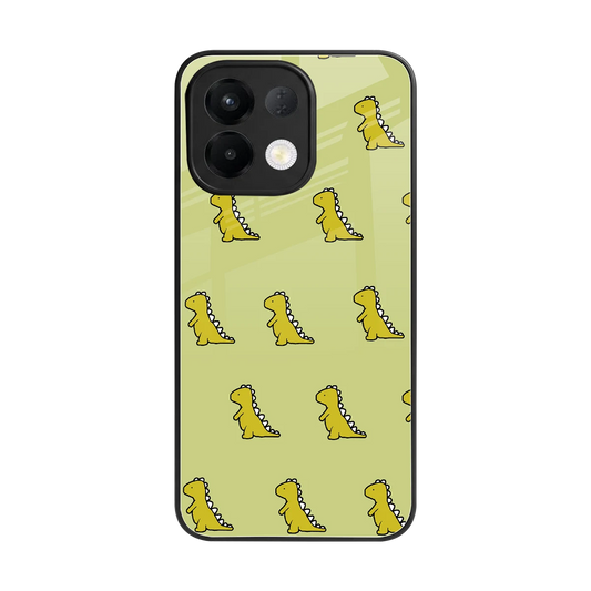 Dino Golden back phone cover | glass case for oppo k13 5g