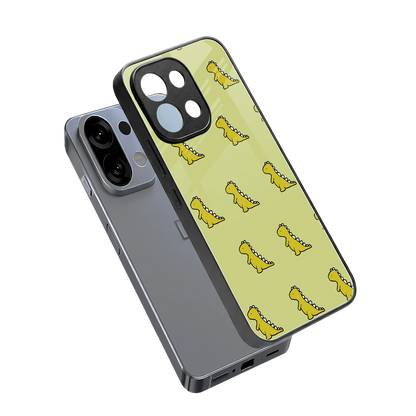 Dino Golden sleek oppo k13 5g cover with tempered glass back and TPU edges