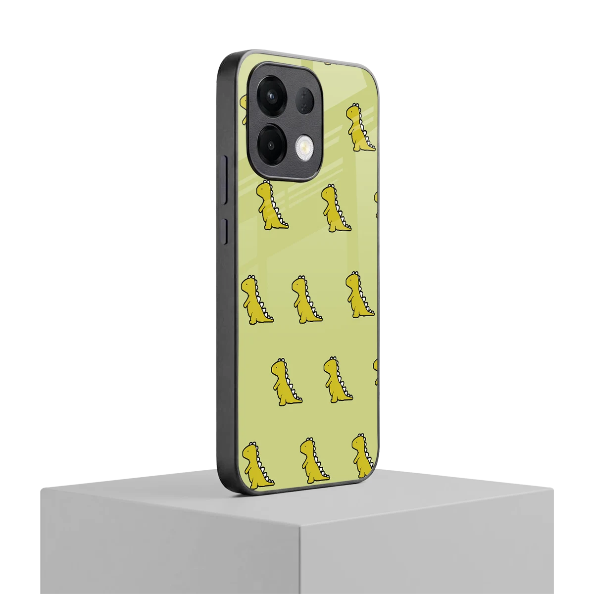 Dino Golden oppo k13 5g mobile cover | shockproof glass phone case